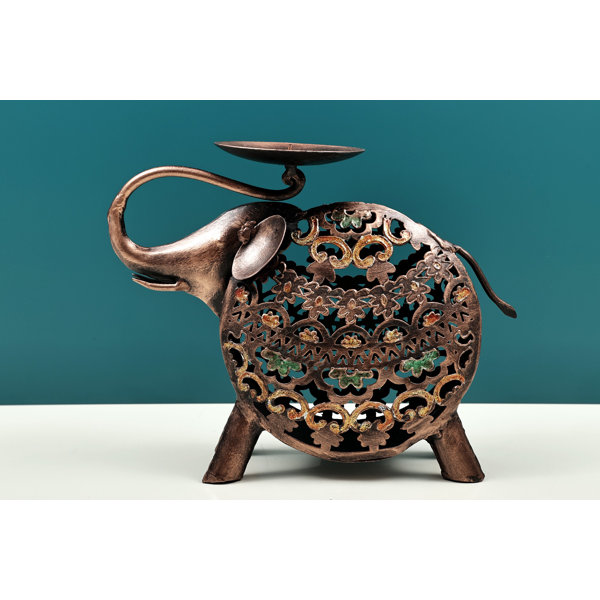 Bungalow Rose 9" Handmade Decorative Elephant Candle Holder Wayfair